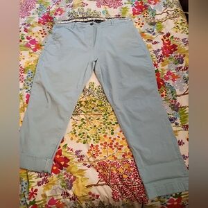 Boden Light Blue Cropped Chinos Women's Pants Size 18R